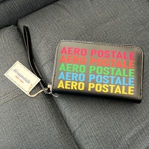 Aeropostale double zip wristlet wallet